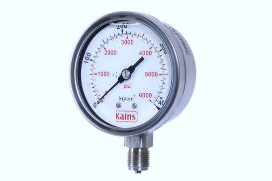 Pressure Gauge Dial 63 mm (2.5") Bottom Mounting 0-400 kg/cm² / 6000 PSI Make Kains