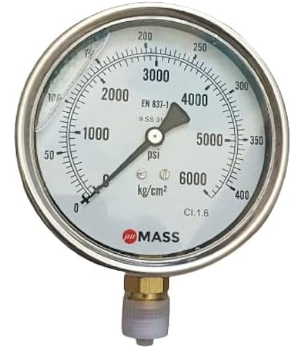 [PG-DB-420-M] Pressure Gauge Dial 63 mm (2.5") Bottom Mounting 0-400 kg/cm² / 6000 PSI Make Mass