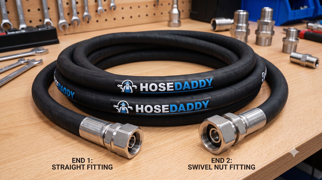 Hose Assembly BSP SAE100R2 / EN 853 2SN (1/4", 0.5 Mtr, Straight, Straight)